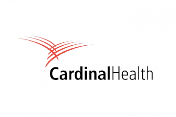 This image shows the Cardinal Health logo, featuring a red abstract design and the text "Cardinal Health" in black.